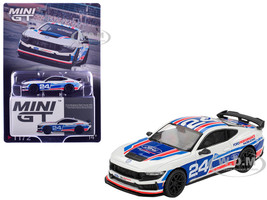 Ford Mustang Dark Horse #24 Ford Performance Racing School White with Red and Blue Graphics Limited Edition 1/64 Diecast Model Car Mini GT MGT01172