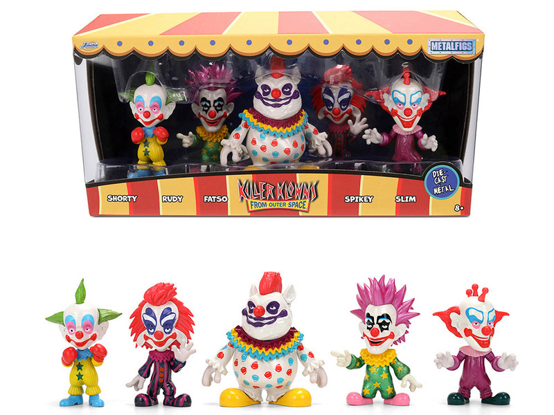 Set of 5 Diecast Figures Killer Klowns from Outer Space 1988 Movie Metalfigs Series Diecast Models Jada 37213