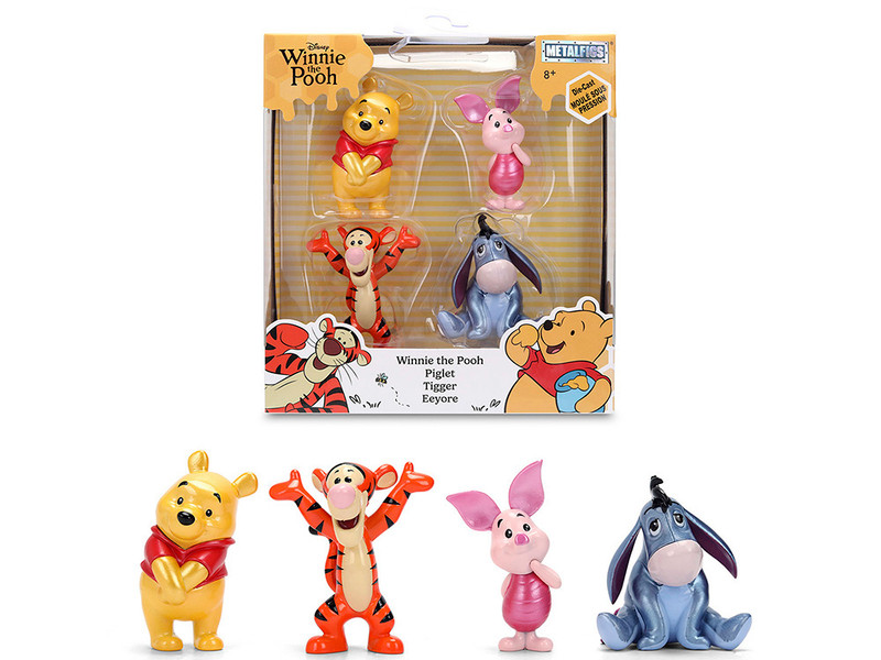 Set of 4 Diecast Figures Winnie the Pooh Franchise Metalfigs Series Diecast Models Jada 38029