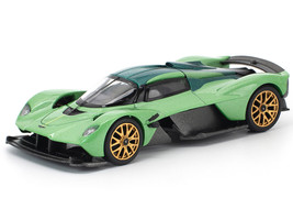 Aston Martin Valkyrie Iridescent Emerald Metallic with Green Carbon Top 1/64 Diecast Model Car Pop Race PR640269