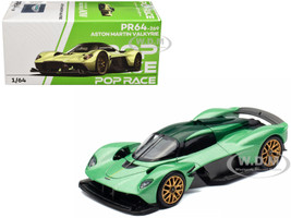 Aston Martin Valkyrie Iridescent Emerald Metallic with Green Carbon Top 1/64 Diecast Model Car Pop Race PR640269