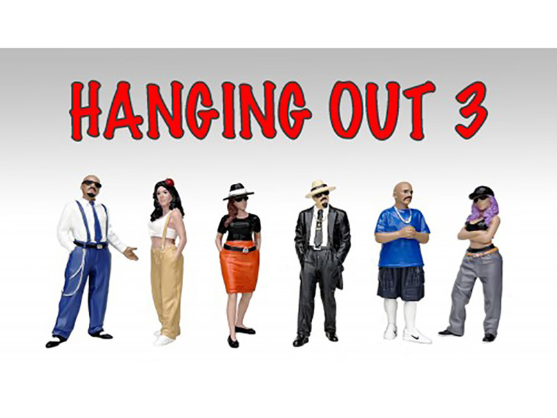 Hanging Out 3 6 piece Figure Set for 1/18 Scale Models American Diorama 19401-19402-19403-19404-19405-19406