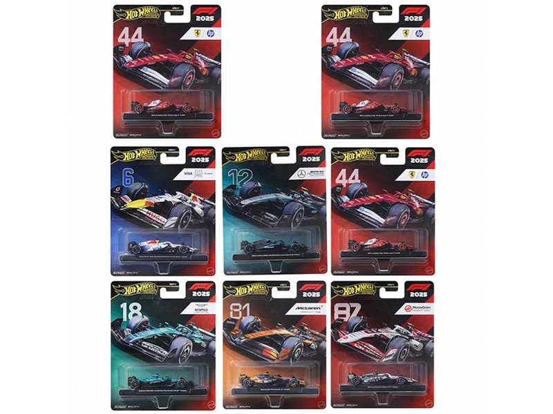 Formula 1 Racing Premium Mix 3 8 piece Set L Premium Series Diecast Model Cars Hot Wheels HRV11-956L