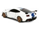 Ford Mustang Shelby Super Snake White Metallic with Blue Stripes and Gold Wheels Pink Slips Series 1/18 Diecast Model Car Jada 36470