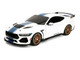 Ford Mustang Shelby Super Snake White Metallic with Blue Stripes and Gold Wheels Pink Slips Series 1/18 Diecast Model Car Jada 36470