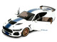 Ford Mustang Shelby Super Snake White Metallic with Blue Stripes and Gold Wheels Pink Slips Series 1/18 Diecast Model Car Jada 36470