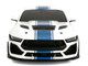 Ford Mustang Shelby Super Snake White Metallic with Blue Stripes and Gold Wheels Pink Slips Series 1/18 Diecast Model Car Jada 36470