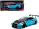 Nissan GT R R35 Liberty Walk Body Kit 2 0 RHD Right Hand Drive Blue with Black Hood Pink Slips Series 1/18 Diecast Model Car Jada 37069