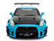 Nissan GT R R35 Liberty Walk Body Kit 2 0 RHD Right Hand Drive Blue with Black Hood Pink Slips Series 1/18 Diecast Model Car Jada 37069