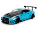 Nissan GT R R35 Liberty Walk Body Kit 2 0 RHD Right Hand Drive Blue with Black Hood Pink Slips Series 1/18 Diecast Model Car Jada 37069