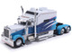 2002 Peterbilt 379 Truck Tractor White and Blue with Graphics 1/64 Diecast Model Car IXO Models U64TR010 2002 Peterbilt 379 Truck Tractor White and Blue with Graphics 1/64 Diecast Model Car IXO Models U64TR010