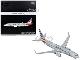 Boeing 737 800 Commercial Aircraft American Airlines 100th Anniversary 2026 N840NN Gray with Tail Stripes Gemini 200 Series 1/200 Diecast Model Airplane GeminiJets G2AAL1519