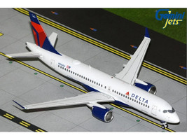 Airbus A220 300 Commercial Aircraft Delta Air Lines N306DU White with Red and Blue Tail Gemini 200 Series 1/200 Diecast Model Airplane GeminiJets G2DAL1421