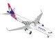 Airbus A321neo Commercial Aircraft Hawaiian Airlines N209HA White with Purple Tail and Graphics Gemini 200 Series 1/200 Diecast Model Airplane GeminiJets G2HAL1517