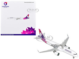 Airbus A321neo Commercial Aircraft Hawaiian Airlines N209HA White with Purple Tail and Graphics Gemini 200 Series 1/200 Diecast Model Airplane GeminiJets G2HAL1517