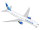 Boeing 767 400 Commercial Aircraft United Airlines N76064 White with Blue Tail Graphics Gemini 200 Series 1/200 Diecast Model Airplane GeminiJets G2UAL1445