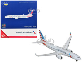 Boeing 737 800 Commercial Aircraft American Airlines 100th Anniversary 2026 N840NN Gray with Tail Stripes 1/400 Diecast Model Airplane GeminiJets GJAAL2417