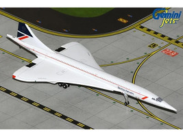 BAC Aerospatiale Concorde Commercial Aircraft British Airways G BOAA White with Red Stripes and Blue Tail 1/400 Diecast Model Airplane GeminiJets GJBAW2390