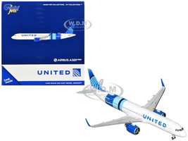 Airbus A321neo Commercial Aircraft United Airlines Coastliner N94750 White with Blue Stripes and Tail 1/400 Diecast Model Airplane GeminiJets GJUAL2423