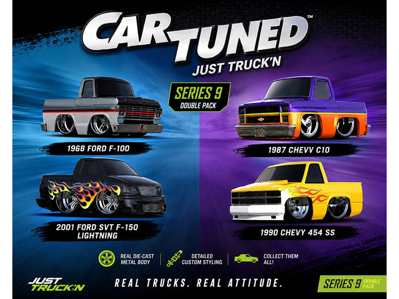 Just Truck n Double Pack Series 9 Set of 4 Cars Diecast Model Cars CarTuned 541967-XX6