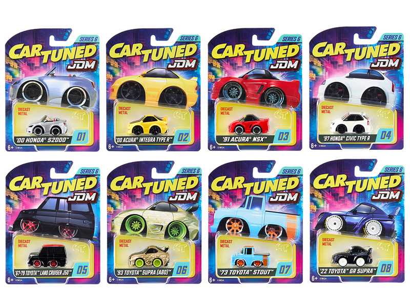 JDM Tuners Series 6 Set of 8 Pieces Diecast Model Cars CarTuned 558675-XX5