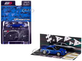 Toyota MR2 SW20 RHD Right Hand Drive Blue Metallic Kai Kogashiwa VS Takumi Fujiwara Initial D 1995 2013 Manga Diorama Set Series 1/64 Diecast Model Car Hobby Japan HJDMD009