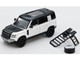 Land Rover Defender 110 White Metallic with Black Top and Roof Rack 1/64 Diecast Model Car GCD x Enchery GE-002-009