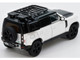 Land Rover Defender 110 White Metallic with Black Top and Roof Rack 1/64 Diecast Model Car GCD x Enchery GE-002-009