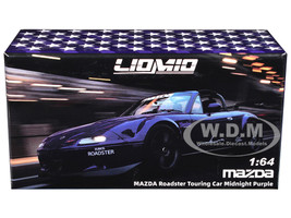 Mazda Roadster Touring Car RHD Right Hand Drive Midnight Purple Metallic Hobby Expo China 2026 Event Edition 1/64 Diecast Model Car Liomio LI64-ROADSTER-HEC2026