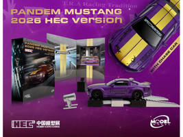 Pandem Mustang SpeedHunters Purple Metallic with Yellow Stripes Hobby Expo China 2026 Event Edition 1/64 Diecast Model Car Model Model MM64-PM-HEC2026