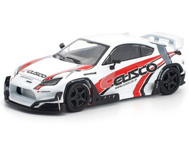 Toyota Pandem GR86 Cusco White with Racing Graphics 1/64 Diecast Model Car Pop Race PR640337