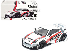 Toyota Pandem GR86 Cusco White with Racing Graphics 1/64 Diecast Model Car Pop Race PR640337