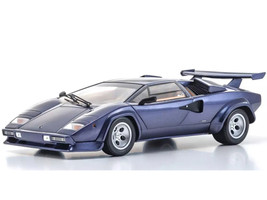 Lamborghini Countach LP 5000 Quattrovalvole Dark Blue Metallic 1/18 Diecast Model Car Kyosho KS08320DBL