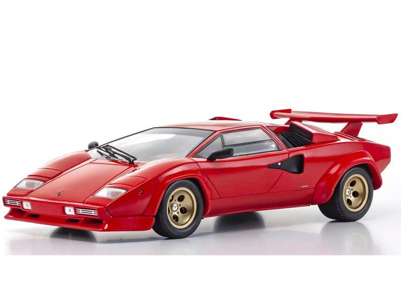 Lamborghini Countach LP 5000 Quattrovalvole Red with Gold Wheels 1/18 Diecast Model Car Kyosho KS08320RBKG