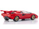 Lamborghini Countach LP 5000 Quattrovalvole Red with Gold Wheels 1/18 Diecast Model Car Kyosho KS08320RBKG