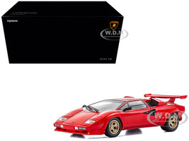 Lamborghini Countach LP 5000 Quattrovalvole Red with Gold Wheels 1/18 Diecast Model Car Kyosho KS08320RBKG