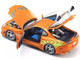 Toyota Supra Orange Metallic with Graphics The Fast and the Furious 2001 Movie 1/18 Diecast Model Car Kyosho KS08975FF Toyota Supra Orange Metallic with Graphics The Fast and the Furious 2001 Movie 1/18 Diecast Model Car Kyosho KS08975FF