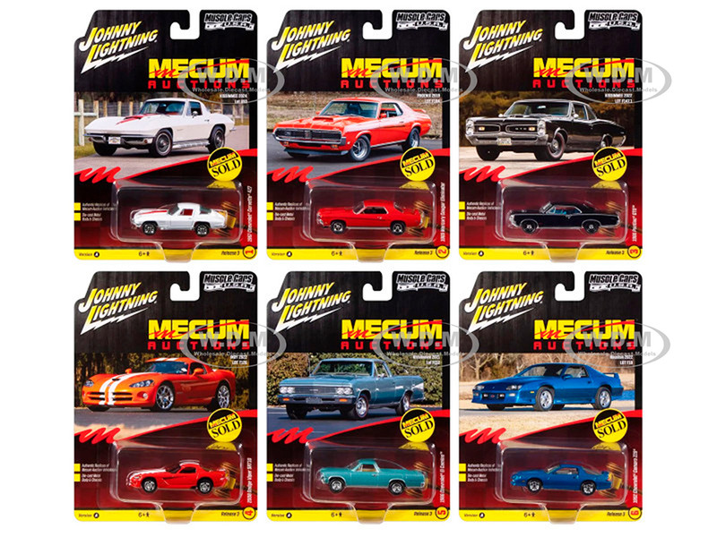 Muscle Cars USA 2025 Release 3 Set A of 6 pieces MECUM Auctions 1/64 Diecast Model Cars Johnny Lightning JLMC035A