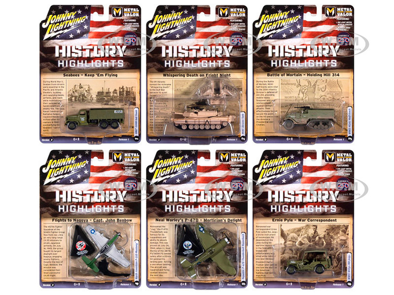 Military Set B of 6 pieces 2026 Release 1 Limited Edition Diecast Models Johnny Lightning JLML014B