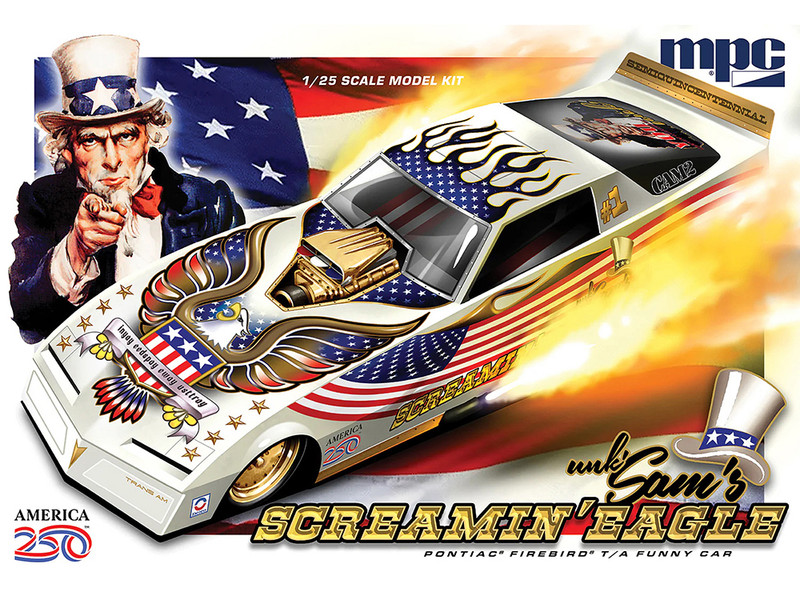 Skill 2 Model Kit Pontiac Firebird Funny Car Unk Sam s Screaming Eagle 1/25 Scale Model MPC MPC1044