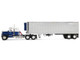 Chevrolet Bison with 34 Flat Top Sleeper & 40 Vintage Trailer with Reefer Blue and White 1/64 Diecast Model DCP/First Gear 60-2345 Chevrolet Bison with 34 Flat Top Sleeper & 40 Vintage Trailer with Reefer Blue and White 1/64 Diecast Model DCP/First Gear 60-2345
