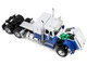 Chevrolet Bison with 34 Flat Top Sleeper & 40 Vintage Trailer with Reefer Blue and White 1/64 Diecast Model DCP/First Gear 60-2345 Chevrolet Bison with 34 Flat Top Sleeper & 40 Vintage Trailer with Reefer Blue and White 1/64 Diecast Model DCP/First Gear 60-2345