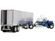 Chevrolet Bison with 34 Flat Top Sleeper & 40 Vintage Trailer with Reefer Blue and White 1/64 Diecast Model DCP/First Gear 60-2345 Chevrolet Bison with 34 Flat Top Sleeper & 40 Vintage Trailer with Reefer Blue and White 1/64 Diecast Model DCP/First Gear 60-2345
