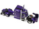Peterbilt 379 with 63 Mid Roof Sleeper and Polar Deep Drop Trailer Wild Orchid Purple with Black Stripes 1/64 Diecast Model DCP/First Gear 60-2354 Peterbilt 379 with 63 Mid Roof Sleeper and Polar Deep Drop Trailer Wild Orchid Purple with Black Stripes 1/64 Diecast Model DCP/First Gear 60-2354