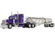 Peterbilt 379 with 63 Mid Roof Sleeper and Polar Deep Drop Trailer Wild Orchid Purple with Black Stripes 1/64 Diecast Model DCP/First Gear 60-2354 Peterbilt 379 with 63 Mid Roof Sleeper and Polar Deep Drop Trailer Wild Orchid Purple with Black Stripes 1/64 Diecast Model DCP/First Gear 60-2354