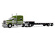 Peterbilt 389 with 70 Mid Roof Sleeper and Transcraft Step Deck Trailer Zimmerman Transport LLC Green with Gray Stripes 1/64 Diecast Model DCP/First Gear 60-2401 Peterbilt 389 with 70 Mid Roof Sleeper and Transcraft Step Deck Trailer Zimmerman Transport LLC Green with Gray Stripes 1/64 Diecast Model DCP/First Gear 60-2401