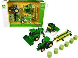 John Deere Grain Haying Set 4 pieces Equipment Replica Play Series 1/64 Diecast Model ERTL TOMY 45931J