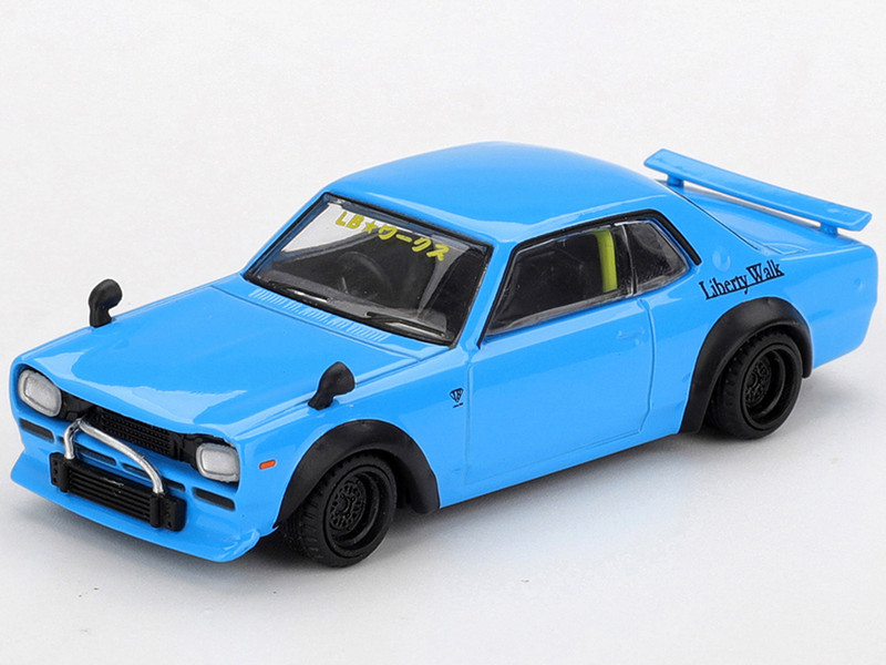 Nissan LB Works Hakosuka RHD Right Hand Drive Baby Blue Limited Edition 1/64 Diecast Model Car Mini GT MGT01169