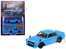Nissan LB Works Hakosuka RHD Right Hand Drive Baby Blue Limited Edition 1/64 Diecast Model Car Mini GT MGT01169