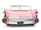 1959 Cadillac Coupe DeVille Pink with Pink and White Interior Showroom Floor Series 1/24 Diecast Model Car Jada 38004